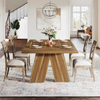 Table de salle à manger rectangulaire de style campagnard (71 pouces) pour 6 personnes