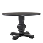 Table de salle à manger HomeRoots 47 avec pied central arrondi en bois massif noir