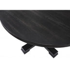 Table de salle à manger HomeRoots 47 avec pied central arrondi en bois massif noir