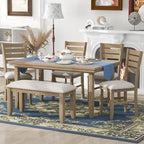 5-piece Farmhouse Dining Set Rectangular Table Chair