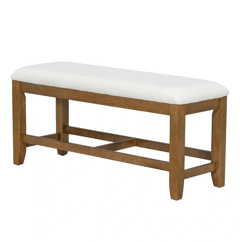 Ensemble de table à manger extensible 6 pièces style ferme avec étagère intégrée