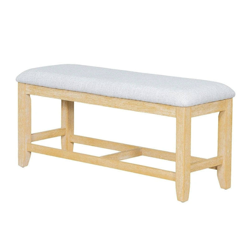 Ensemble de table à manger extensible 6 pièces style ferme avec étagère intégrée