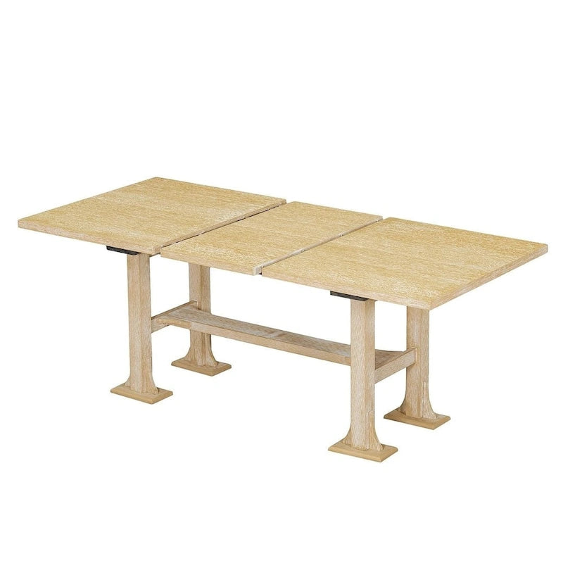 Ensemble de table à manger extensible 6 pièces style ferme avec étagère intégrée