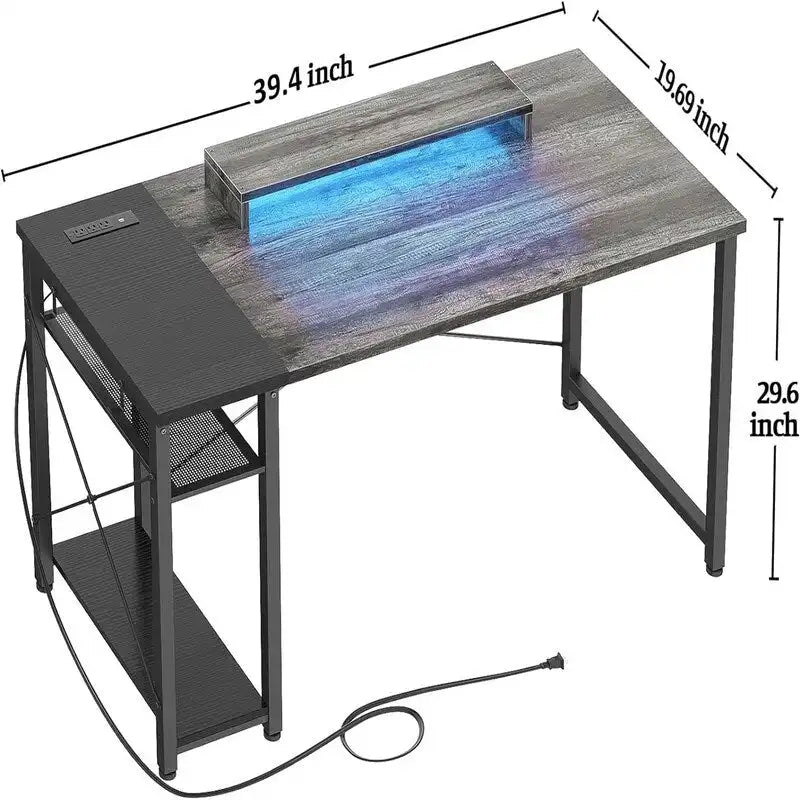 Bureau gaming 39,4 pouces avec éclairage LED