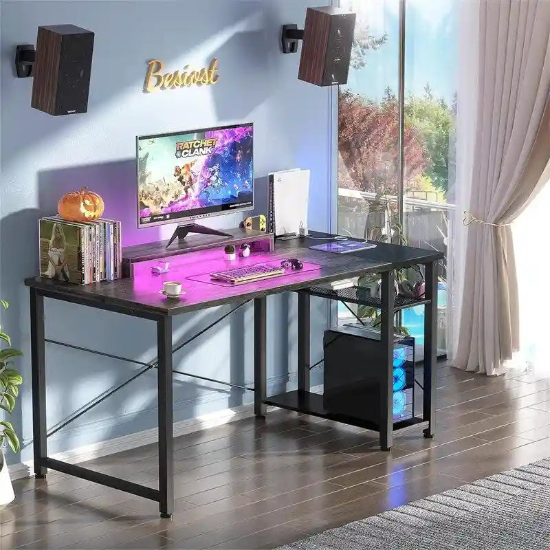 Bureau gaming 39,4 pouces avec éclairage LED
