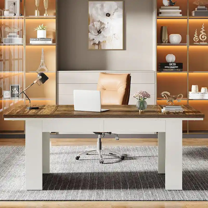 Bureau d'ordinateur de grande taille (63 pouces), bureau de direction moderne, bureau pour bureau à domicile, bureau d'étude et d'écriture