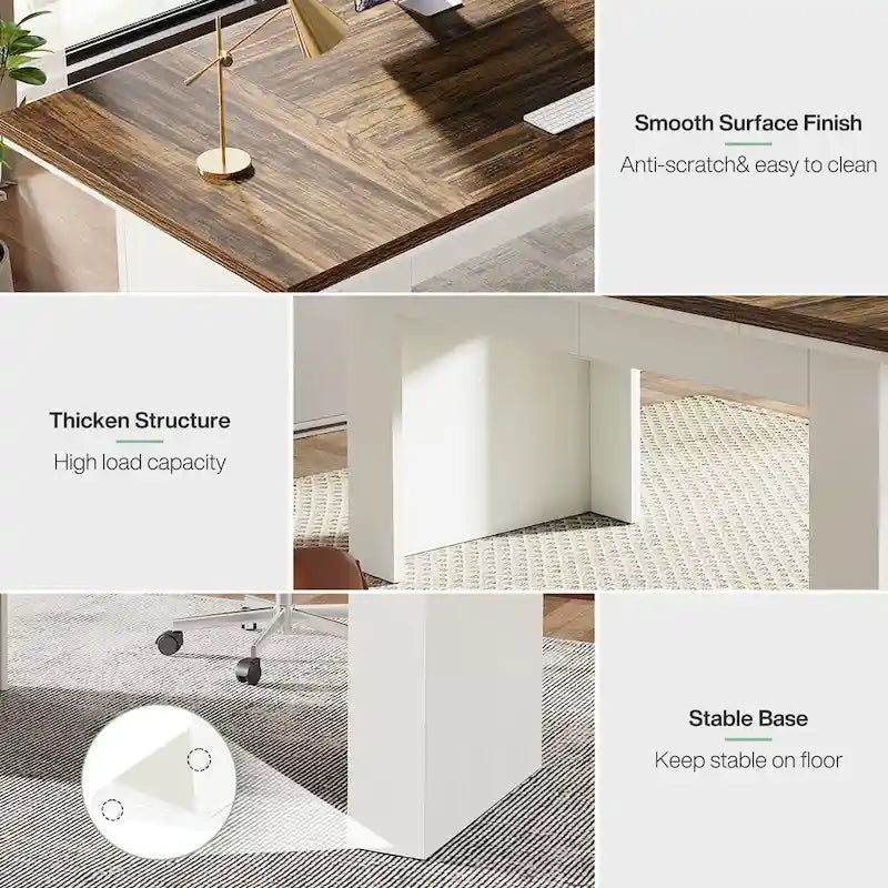 Bureau d'ordinateur de grande taille (63 pouces), bureau de direction moderne, bureau pour bureau à domicile, bureau d'étude et d'écriture