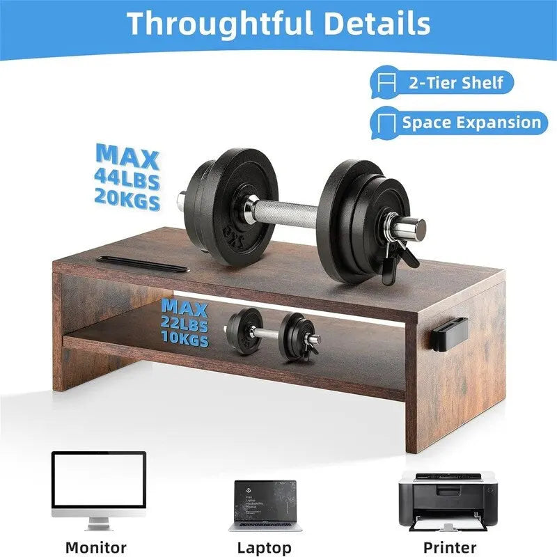 Support pour écran d'ordinateur à 2 niveaux