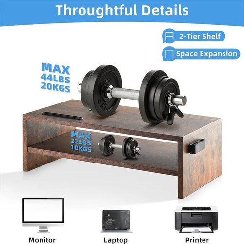 Support pour écran d'ordinateur à 2 niveaux