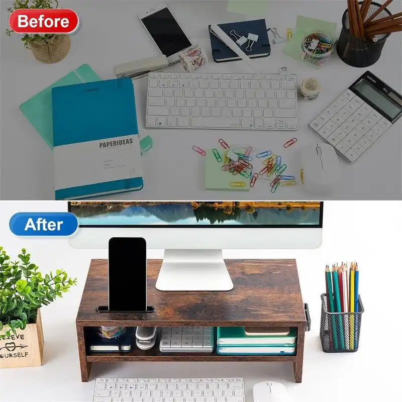 Support pour écran d'ordinateur à 2 niveaux