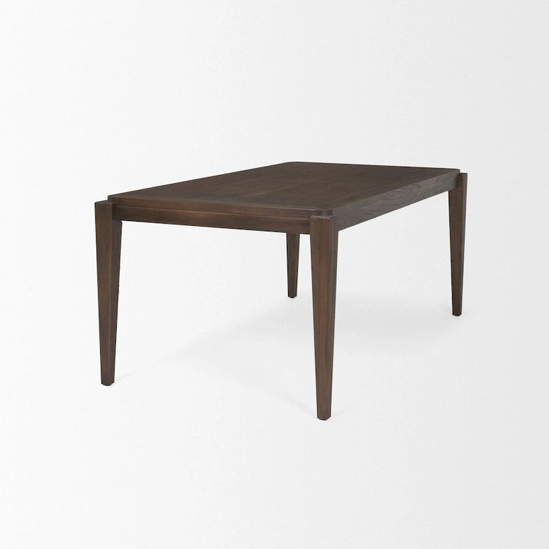 Table de salle à manger rectangulaire Teva en bois brun foncé - 183 cm (L) x 99 cm (l) x 76 cm (H)
