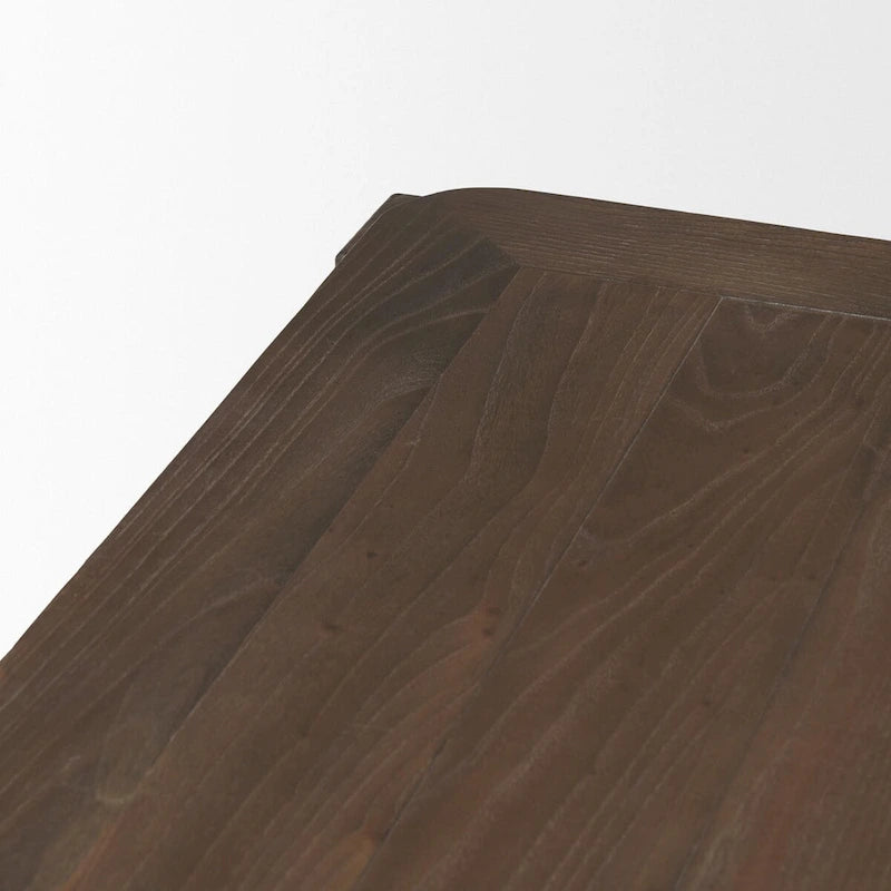 Table de salle à manger rectangulaire Teva en bois brun foncé - 183 cm (L) x 99 cm (l) x 76 cm (H)