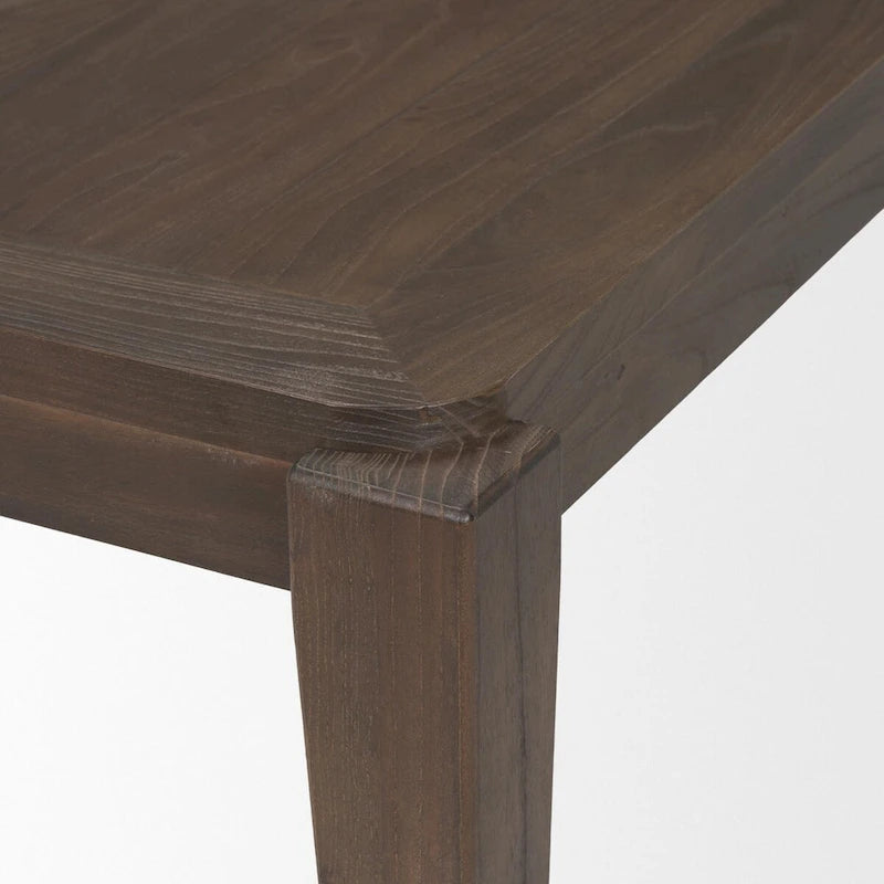Table de salle à manger rectangulaire Teva en bois brun foncé - 183 cm (L) x 99 cm (l) x 76 cm (H)