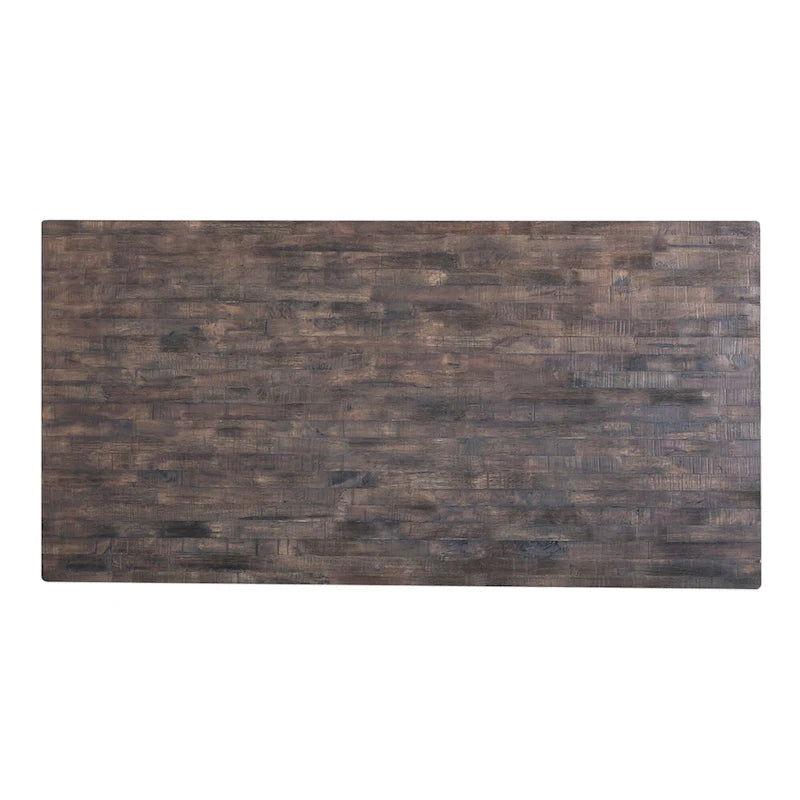 Ensemble de table à tréteaux 5 pièces style ferme, blanc et bois