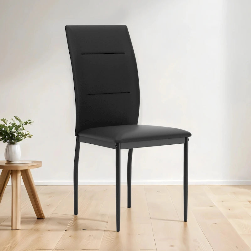 Ensemble de 2 chaises de salle à manger modernes Luca en cuir PU noir de Furniture of America