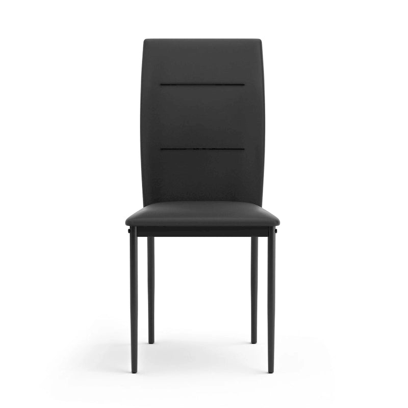 Ensemble de 2 chaises de salle à manger modernes Luca en cuir PU noir de Furniture of America