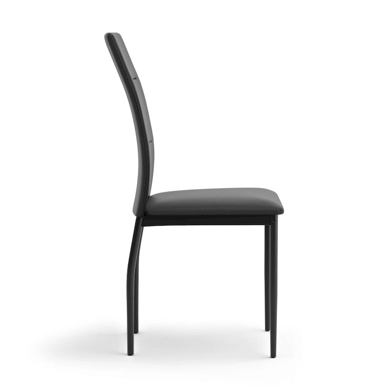 Ensemble de 2 chaises de salle à manger modernes Luca en cuir PU noir de Furniture of America