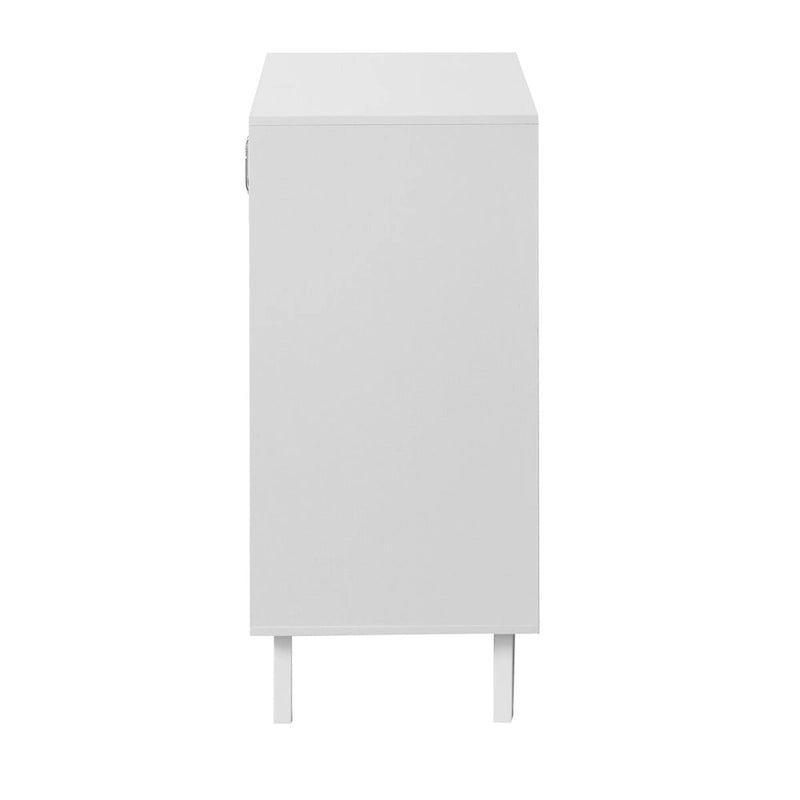 Armoire de salle de bain à 2 portes vitrées, meuble de rangement moderne blanc avec étagère réglable - 68,5 cm (L) x 81 cm (H) x 38 cm (P)