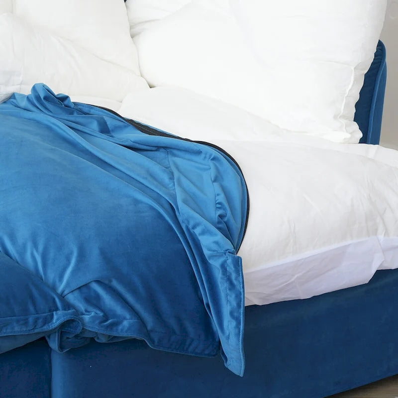 Canapé d'angle en velours en forme de U, canapé convertible à assise large et profonde garni de plumes et de duvet, avec 2 poufs de rangement.