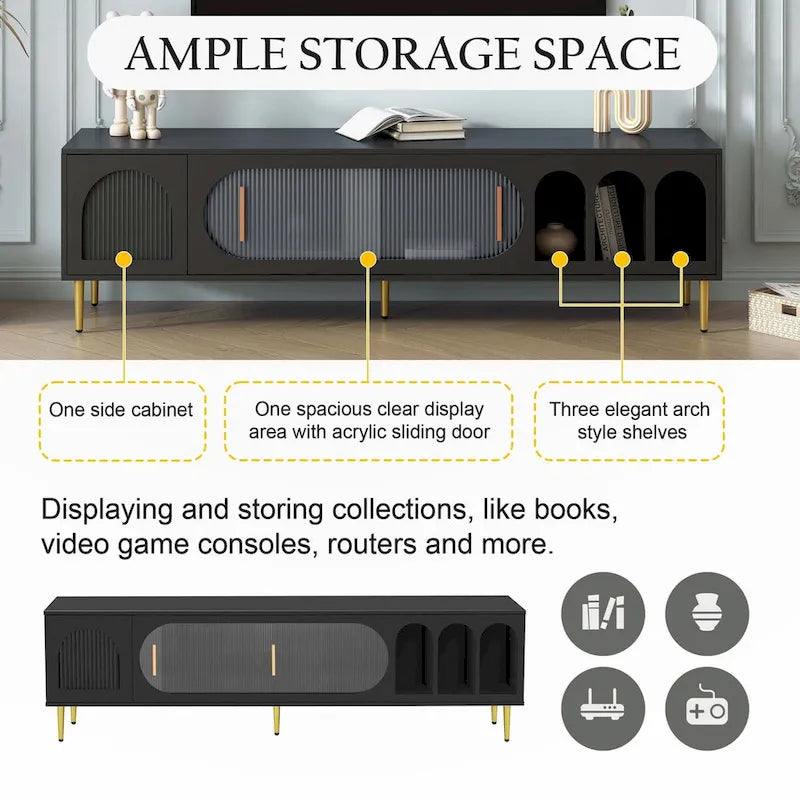 Meuble TV moderne pour téléviseur 70 pouces (178 cm) pour salon