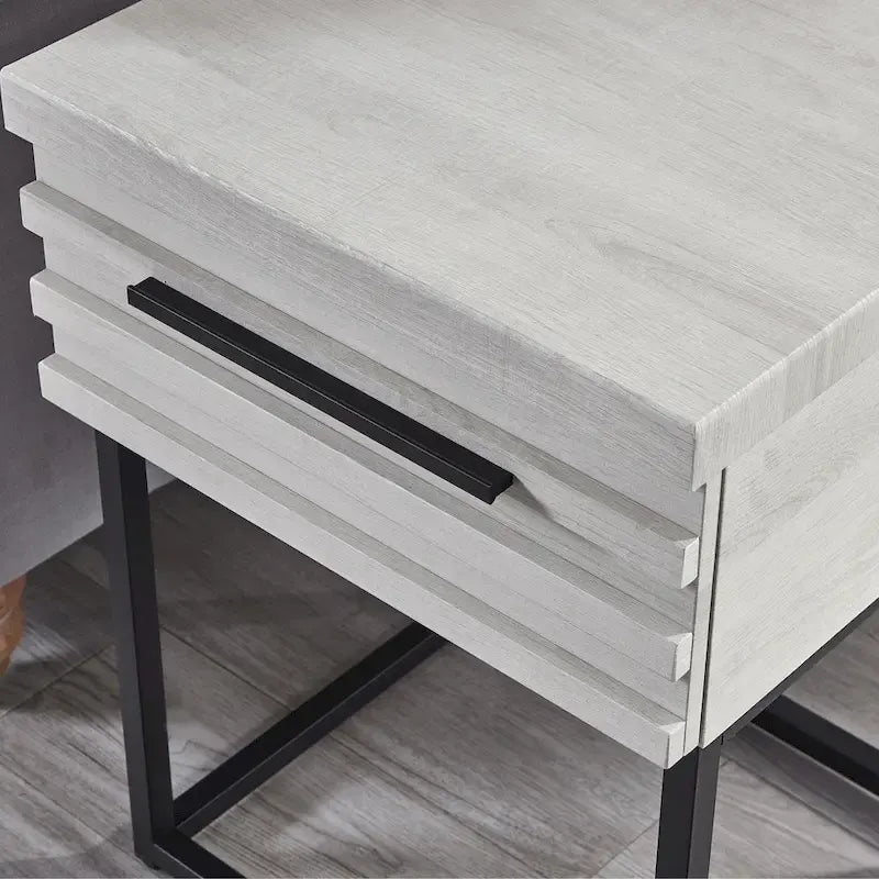 Ensemble de chambre à coucher 3 pièces Roundhill Furniture Findlay, couleur blanc tourterelle