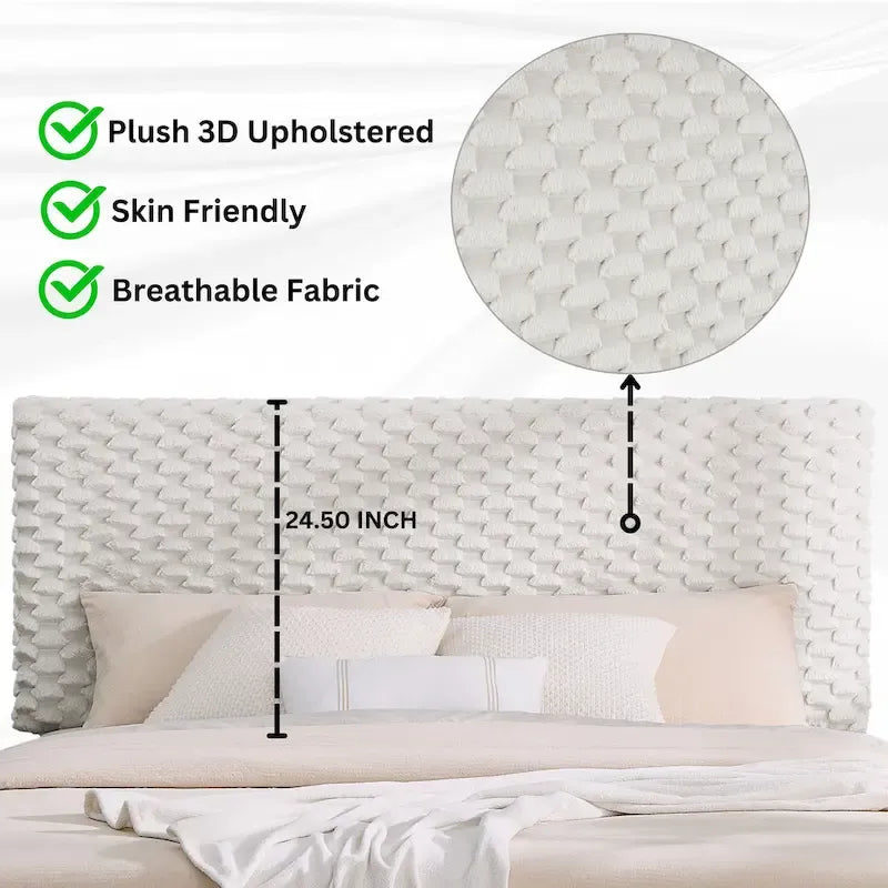 Ensemble de chambre à coucher 3 pièces Roundhill Furniture Findlay, couleur blanc tourterelle