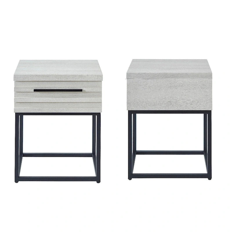 Ensemble de chambre à coucher 3 pièces Roundhill Furniture Findlay, couleur blanc tourterelle