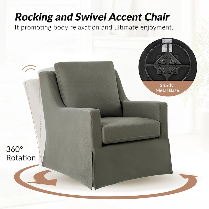 Ensemble de 2 housses pour fauteuils à bascule pivotants Stan Farmhouse de HULALA HOME