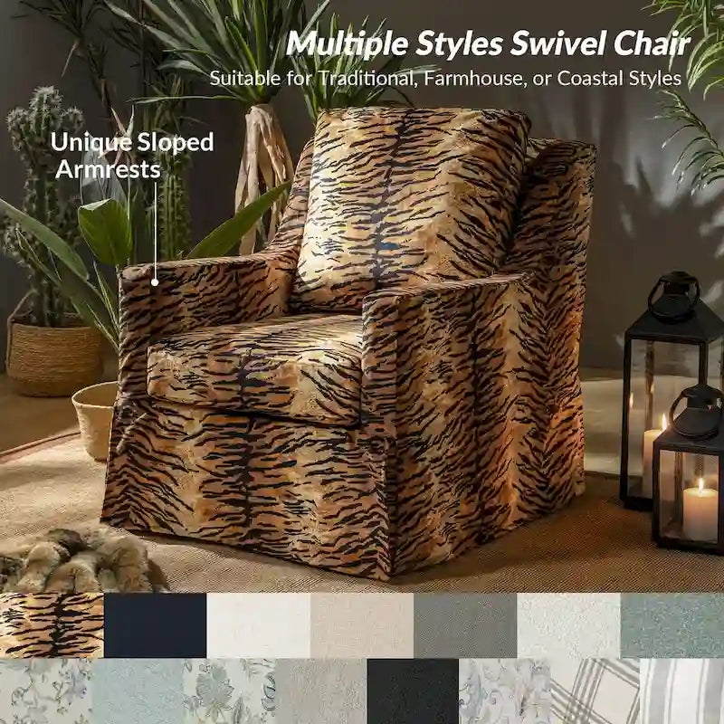 Ensemble de 2 housses pour fauteuils à bascule pivotants Stan Farmhouse de HULALA HOME