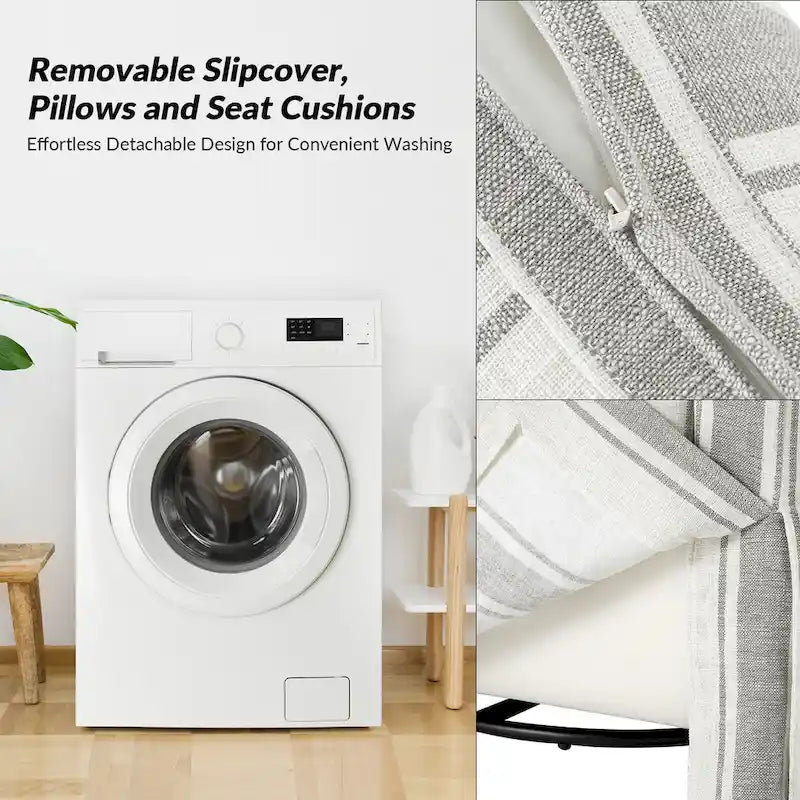 Ensemble de 2 housses pour fauteuils à bascule pivotants Stan Farmhouse de HULALA HOME