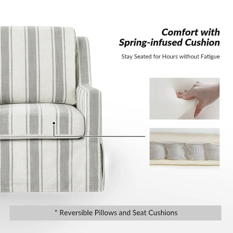 Ensemble de 2 housses pour fauteuils à bascule pivotants Stan Farmhouse de HULALA HOME