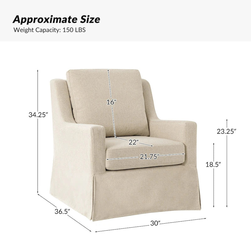 Ensemble de 2 housses pour fauteuils à bascule pivotants Stan Farmhouse de HULALA HOME
