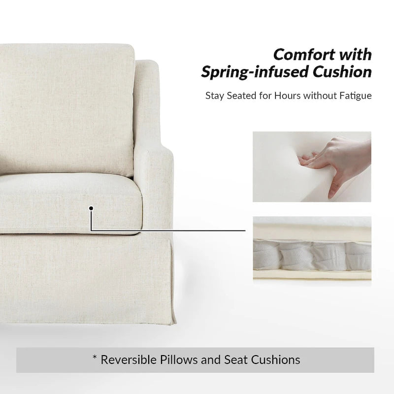 Ensemble de 2 housses pour fauteuils à bascule pivotants Stan Farmhouse de HULALA HOME