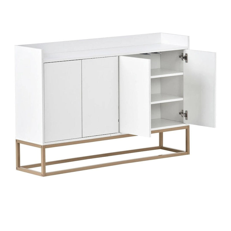 Buffet moderne 4 portes 47,2 cm avec piètement en métal