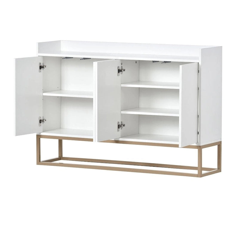 Buffet moderne 4 portes 47,2 cm avec piètement en métal