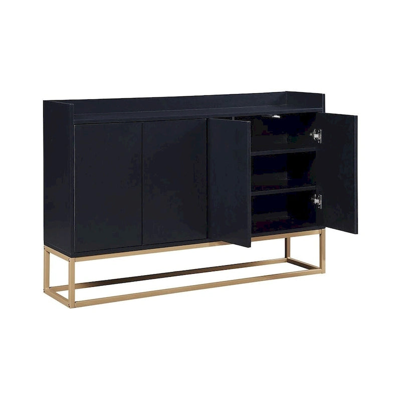 Buffet moderne 4 portes 47,2 cm avec piètement en métal