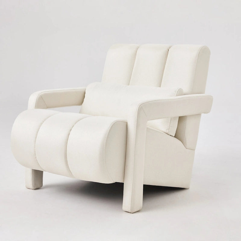 Fauteuil d'appoint moderne en lin avec 1 coussin, lot de 1