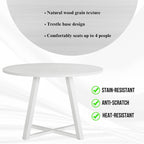 Ensemble de salle à manger rond 5 pièces Evatt de Roundhill Furniture, table ronde à tréteaux et 4 chaises élégantes