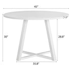 Ensemble de salle à manger rond 5 pièces Evatt de Roundhill Furniture, table ronde à tréteaux et 4 chaises élégantes