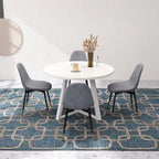 Ensemble de salle à manger rond 5 pièces Evatt de Roundhill Furniture, table ronde à tréteaux et 4 chaises élégantes