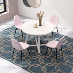 Ensemble de salle à manger rond 5 pièces Evatt de Roundhill Furniture, table ronde à tréteaux et 4 chaises élégantes