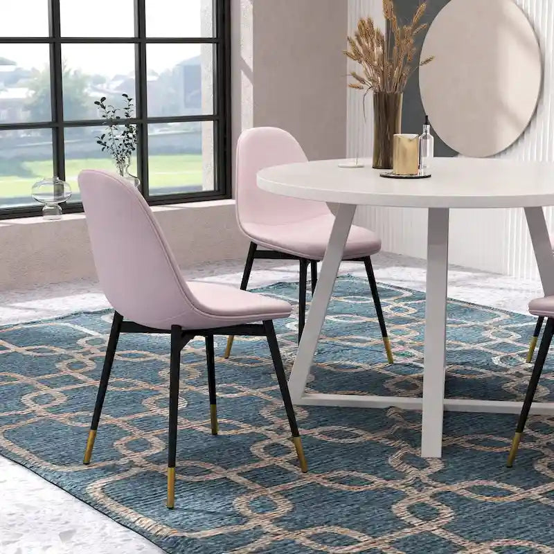 Ensemble de salle à manger rond 5 pièces Evatt de Roundhill Furniture, table ronde à tréteaux et 4 chaises élégantes