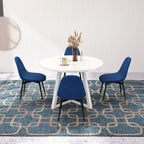 Ensemble de salle à manger rond 5 pièces Evatt de Roundhill Furniture, table ronde à tréteaux et 4 chaises élégantes