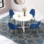 Ensemble de salle à manger rond 5 pièces Evatt de Roundhill Furniture, table ronde à tréteaux et 4 chaises élégantes