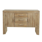 Buffet en bois à 2 portes et 3 tiroirs, finition bois naturel, brun - Roche River Decor