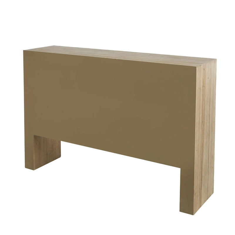 Buffet en bois à 2 portes et 3 tiroirs, finition bois naturel, brun - Roche River Decor