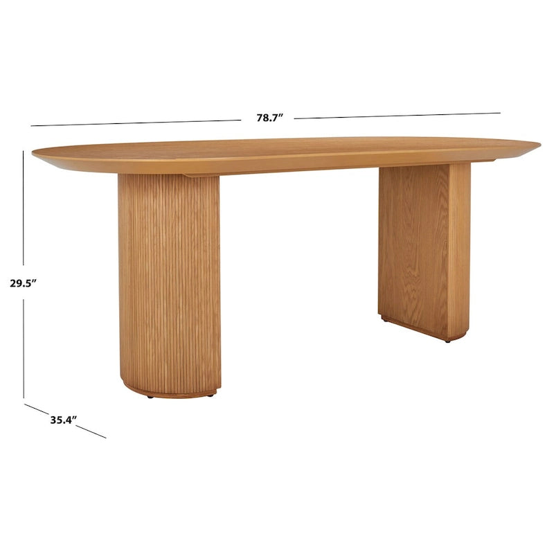 Table de salle à manger en bois SAFAVIEH Couture Svenja - 200,7 cm L x 88,9 cm P x 74,9 cm H