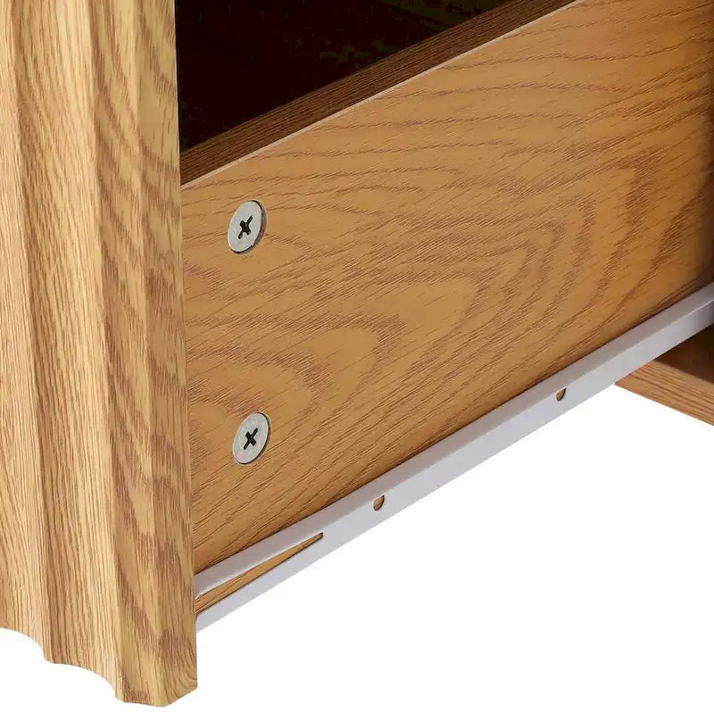 Commode à 3 tiroirs avec panneau ondulé en bois