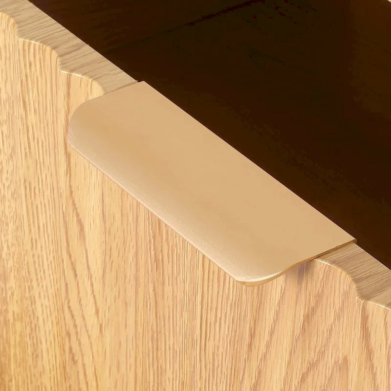 Commode à 3 tiroirs avec panneau ondulé en bois